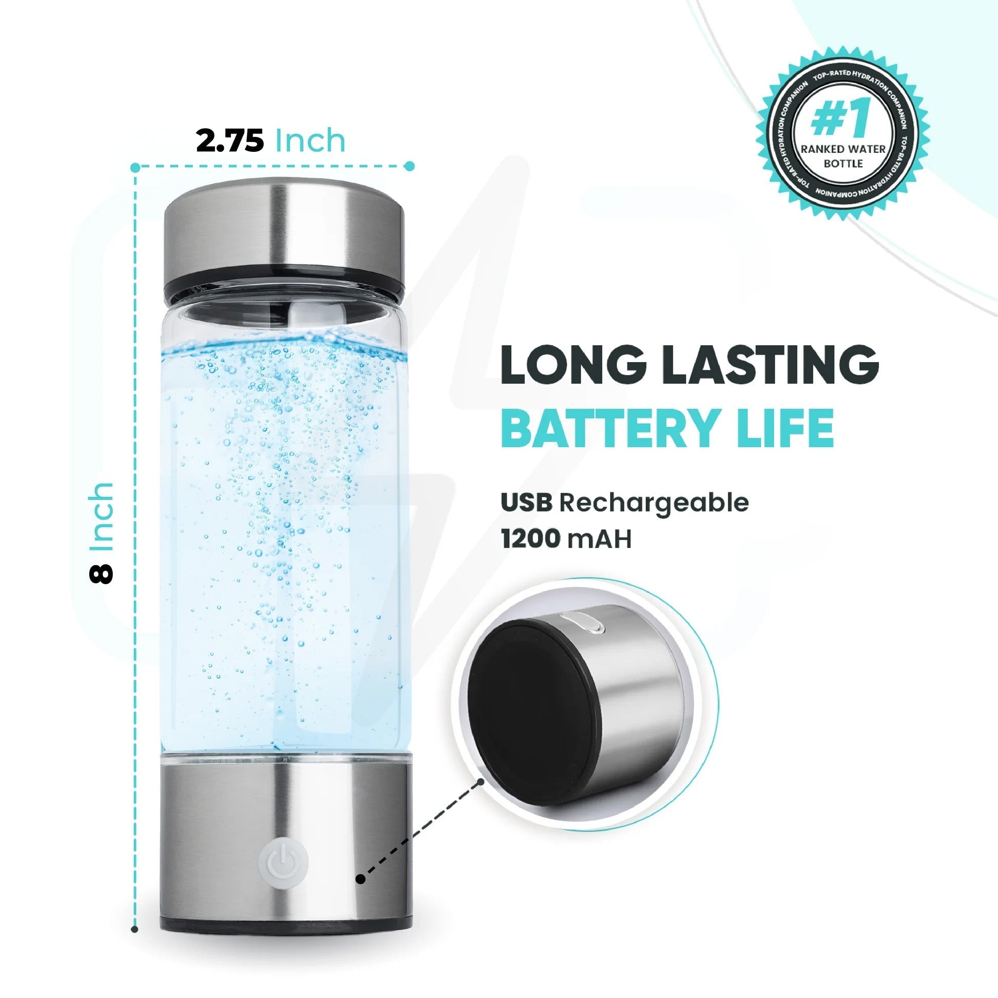 Voted #1 Hydro Water Bottle
Hydrogen Infused Water
Unlock the ultimate hydration experience with our cutting-edge hydrogen-infused water bottle. Boost energy, improve recovery, and nourish your body with powerful antioxidants in every sip. Take control of your health today!